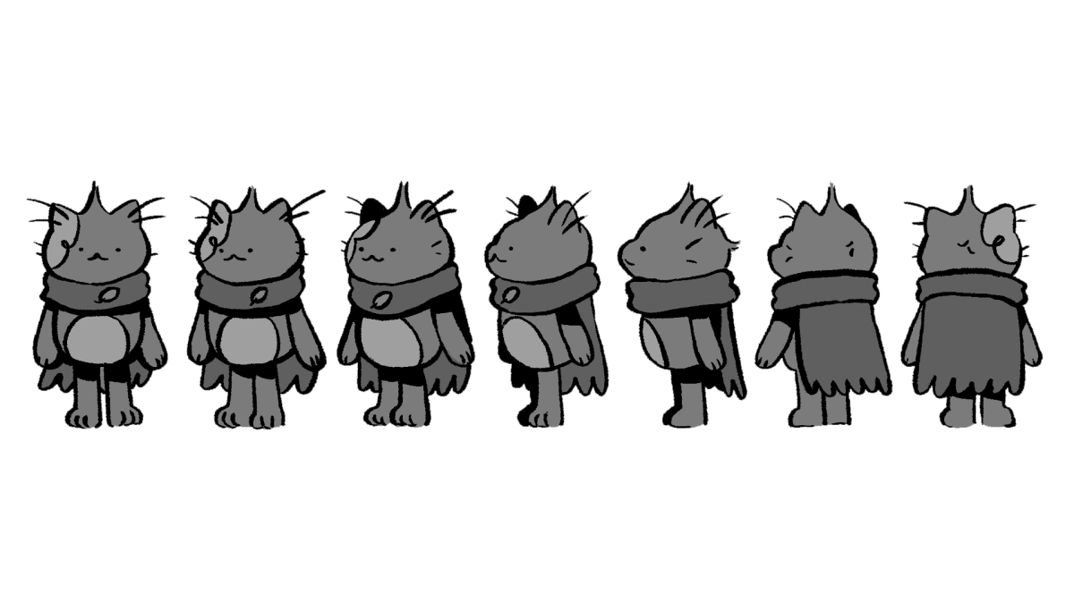 Model Sheet for Tib - Lines and B&W