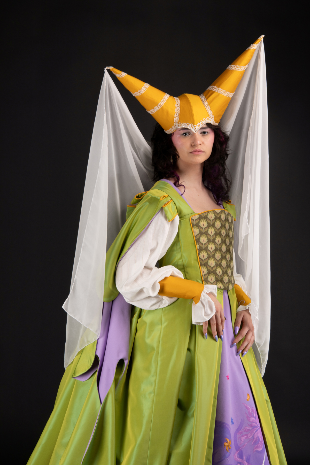 Costume with veil attached 