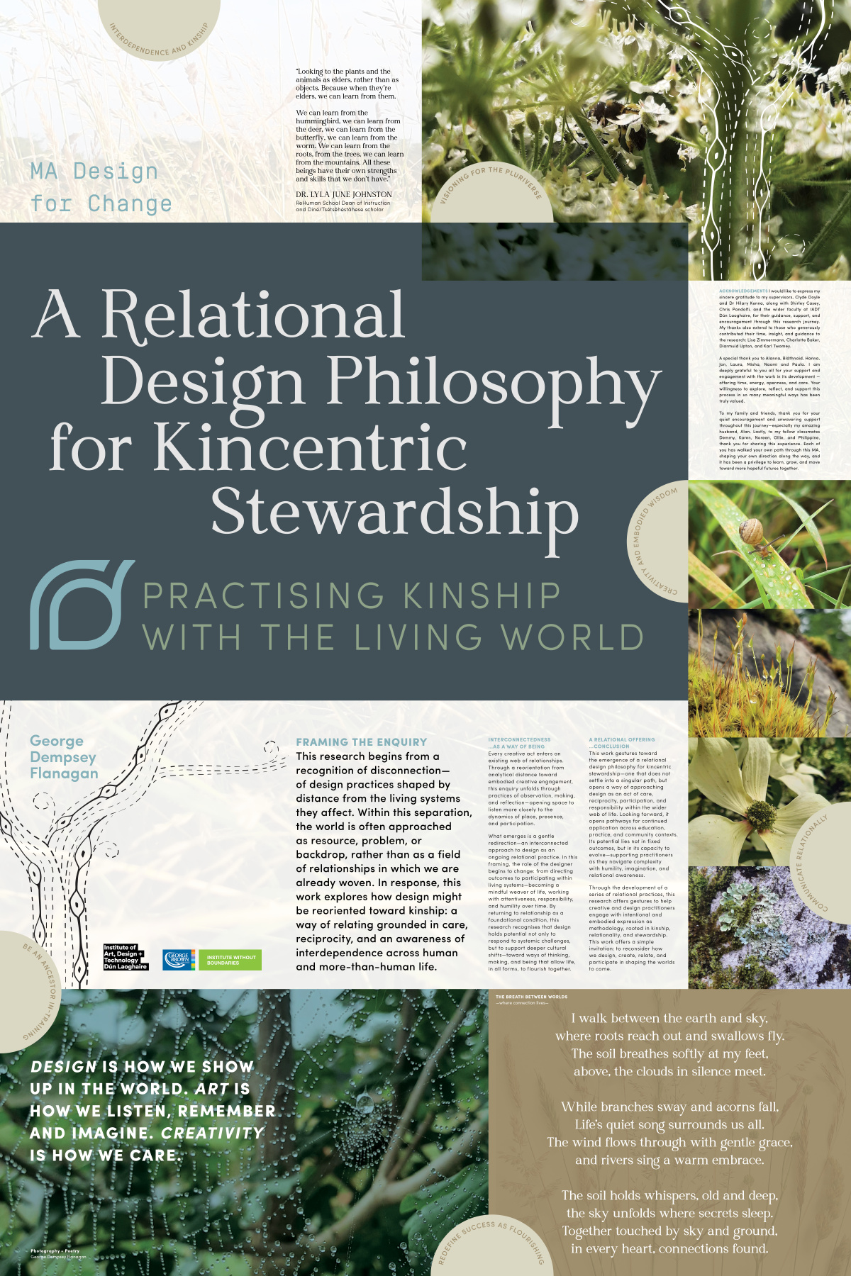 Exhibition Poster for the project - sharing a brief overview of the research and core ethic, intention and outcomes of the project.