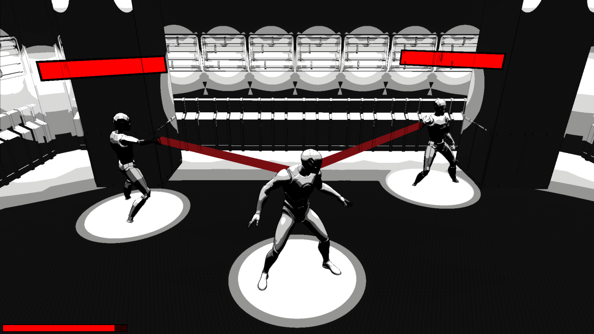 Game screenshot demonstrating noir shader