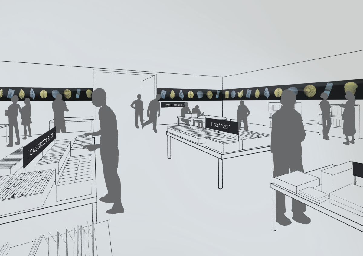 Mock up sketch of Media Swap event