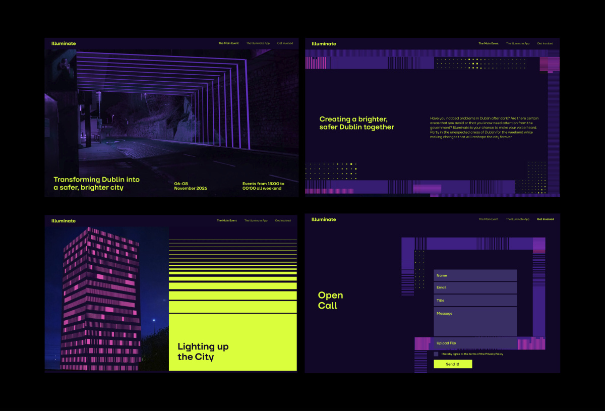Selection of 4 screenshots of website