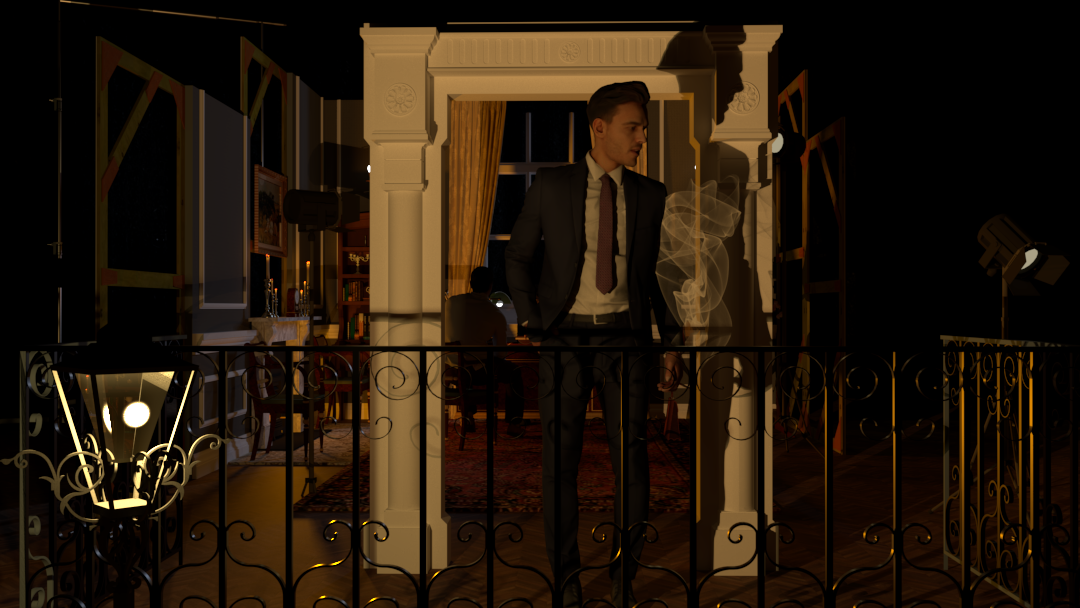 SketchUp render of a Georgian balcony
