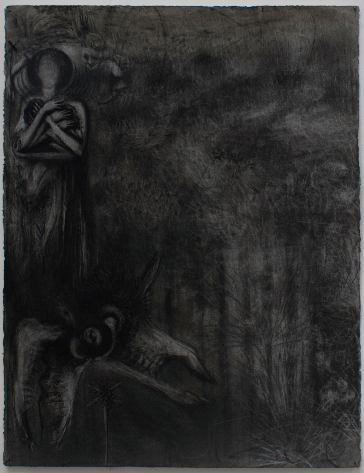 Sacramental Earth, a figure being visited by an angel in the Bog.)