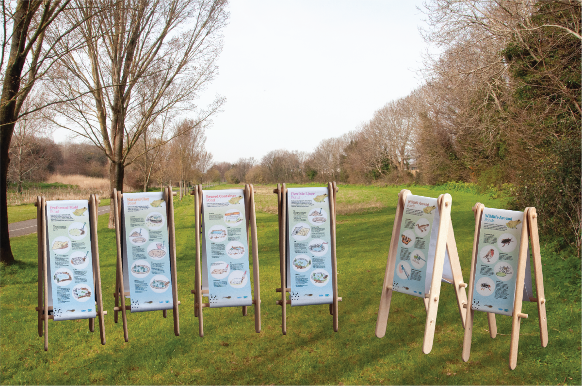 PondHop information display stands