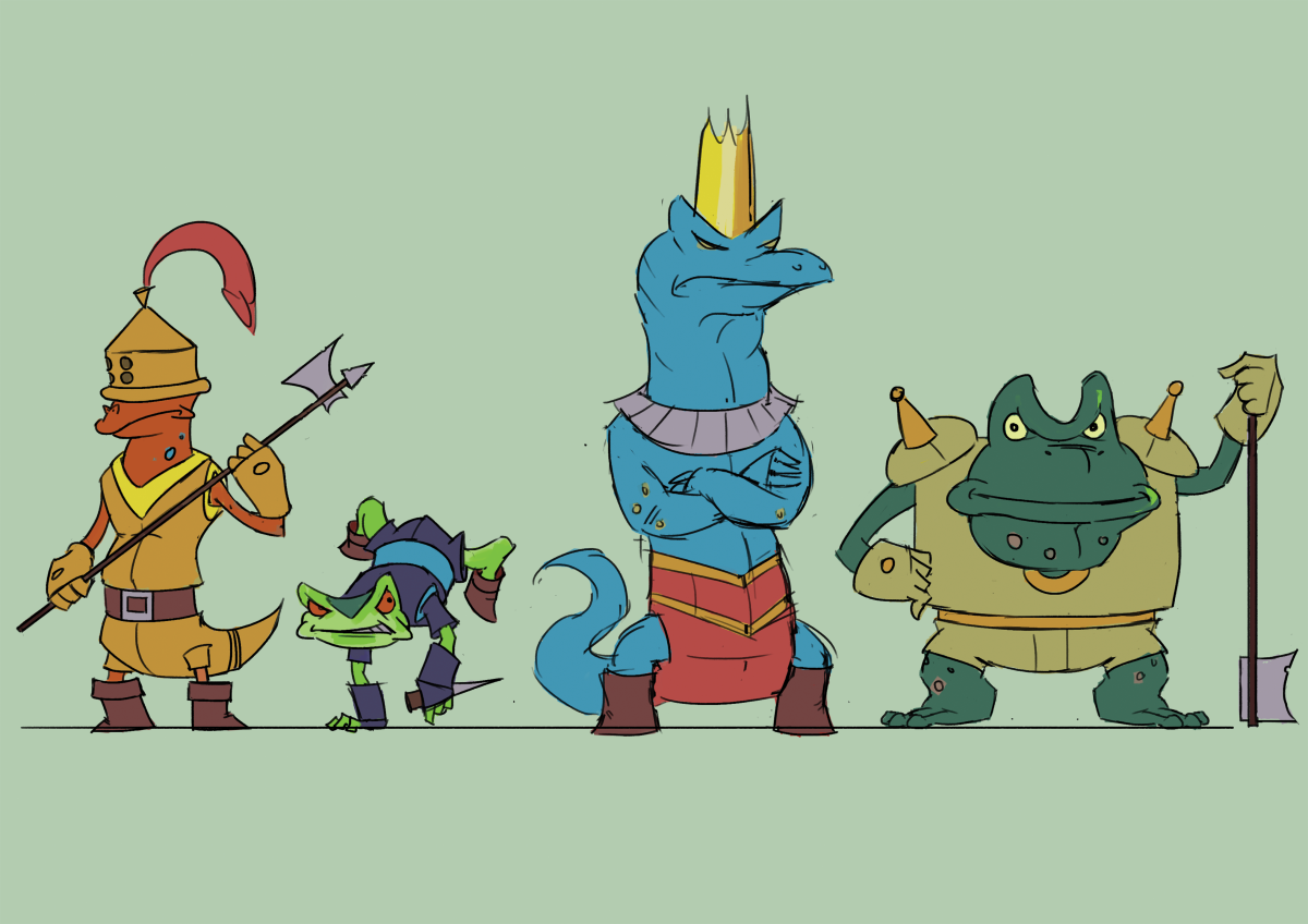 Lizards and amphibians in armour