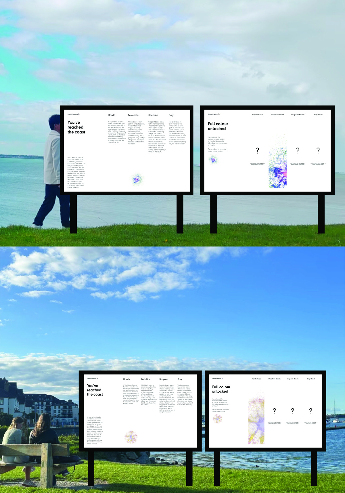 Interactive billboards placed at beaches