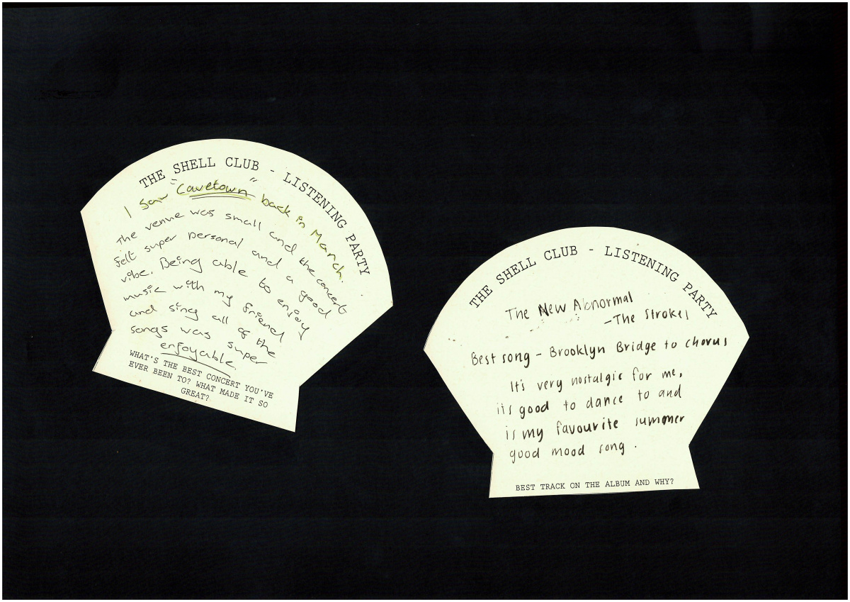 scan of the listening party prompts