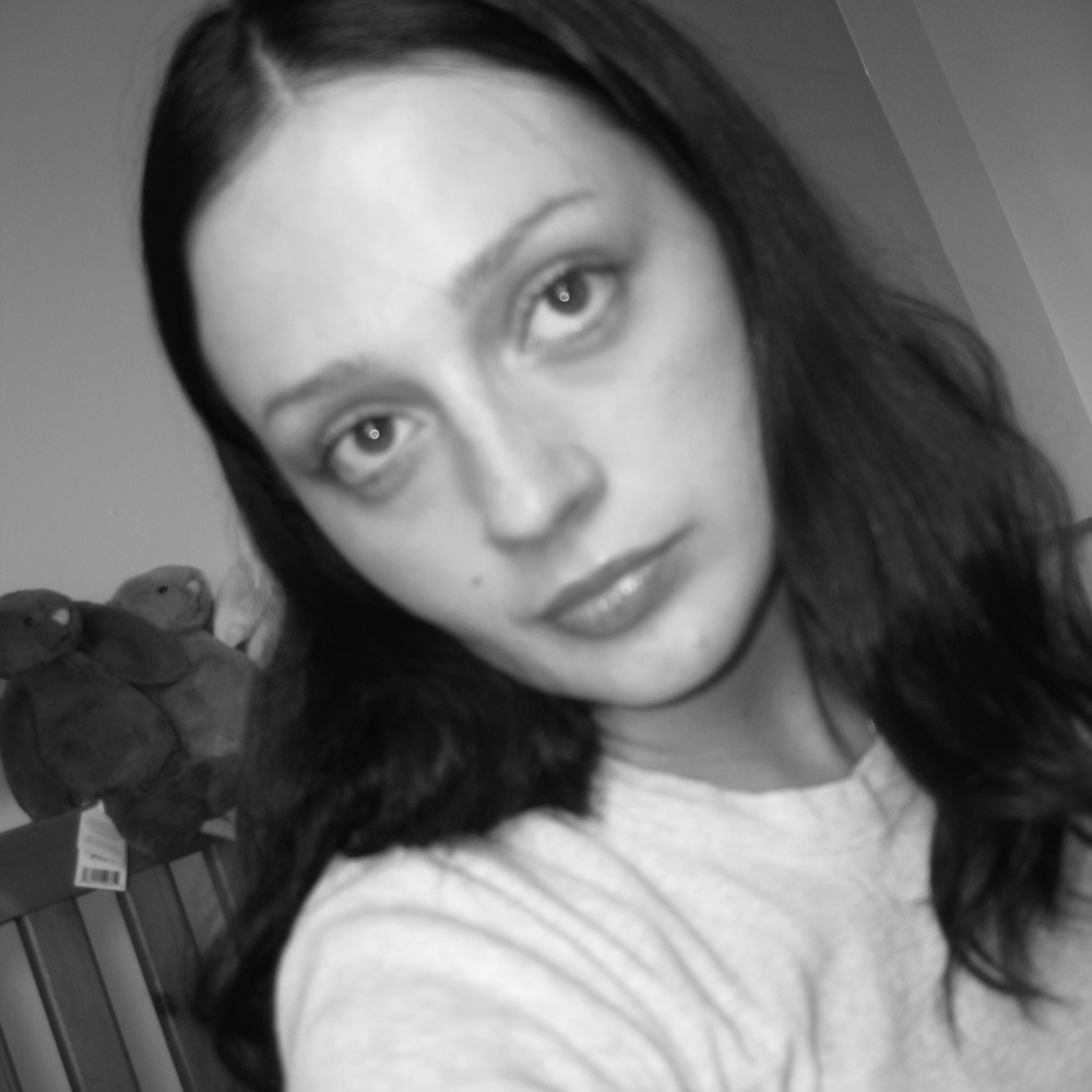 black and white image of a girl