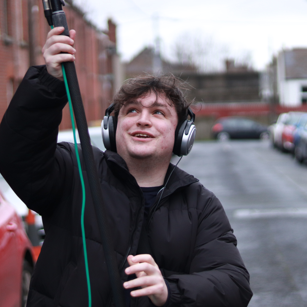 Jack King doing location sound.