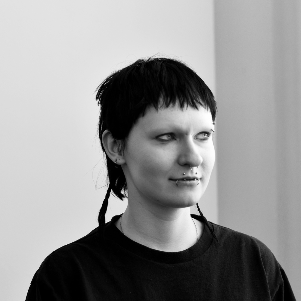 black and white photo of Anastassia Varabiova