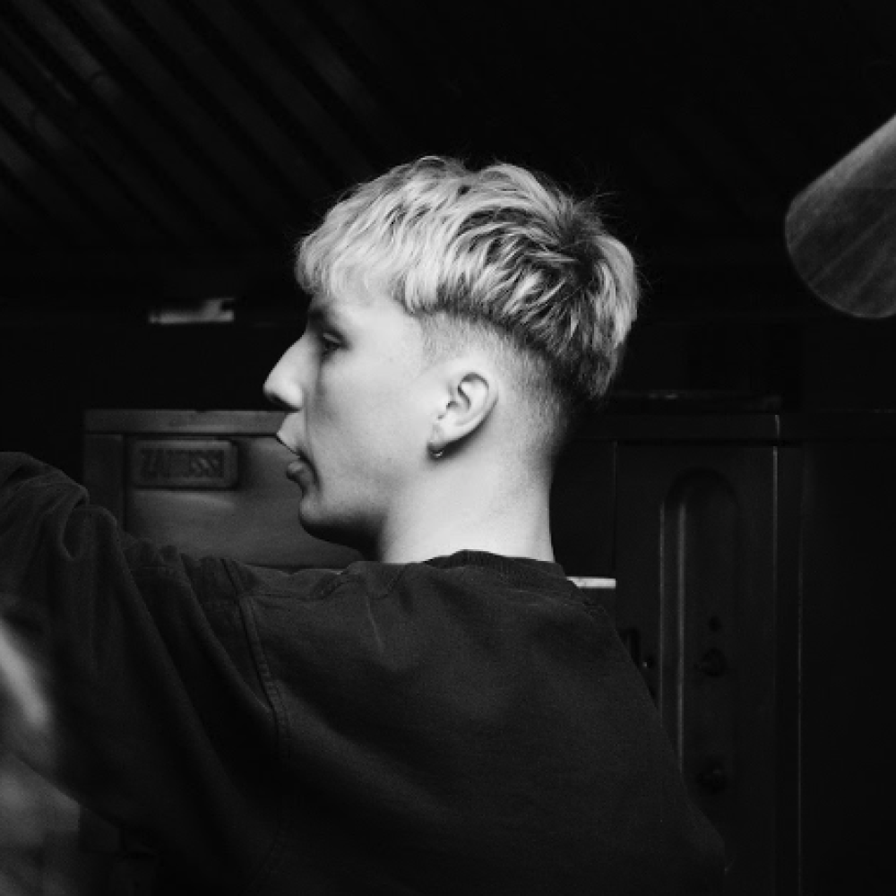 BTS photo of Luke O'Donoghue
